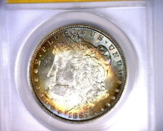 Ms62 Anacs Beautifully Toned 1887 Morgan Silver Dollar United States Coin photo