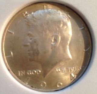 1964 Kennedy Half - Dollar Silver Coin Ms photo