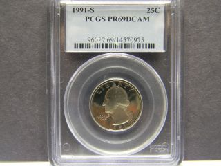 1991 - S Quarter,  Graded - Pr69 Dcam,  Graded And Slabbed By Pcgs photo