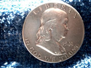 Scarce Silver Franklin Half:1949 - P Extremely Fine++++ To About Uncirculated photo