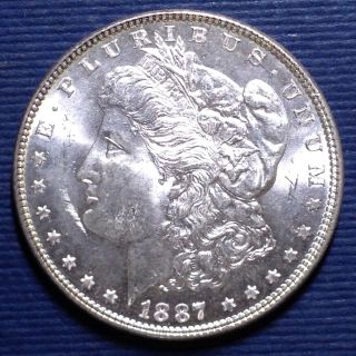 Morgan Silver Dollar,  1887 Unc photo