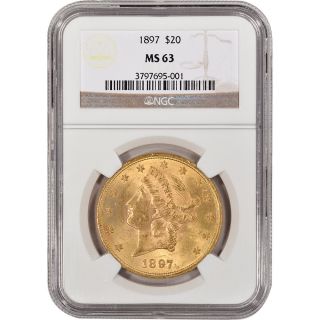 1897 Us Gold $20 Liberty Head Double Eagle - Ngc Ms63 photo