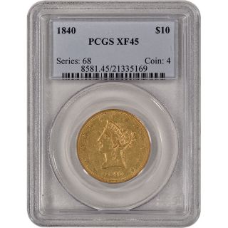 1840 Us Gold $10 Liberty Head Eagle - No Motto - Pcgs Xf45 photo