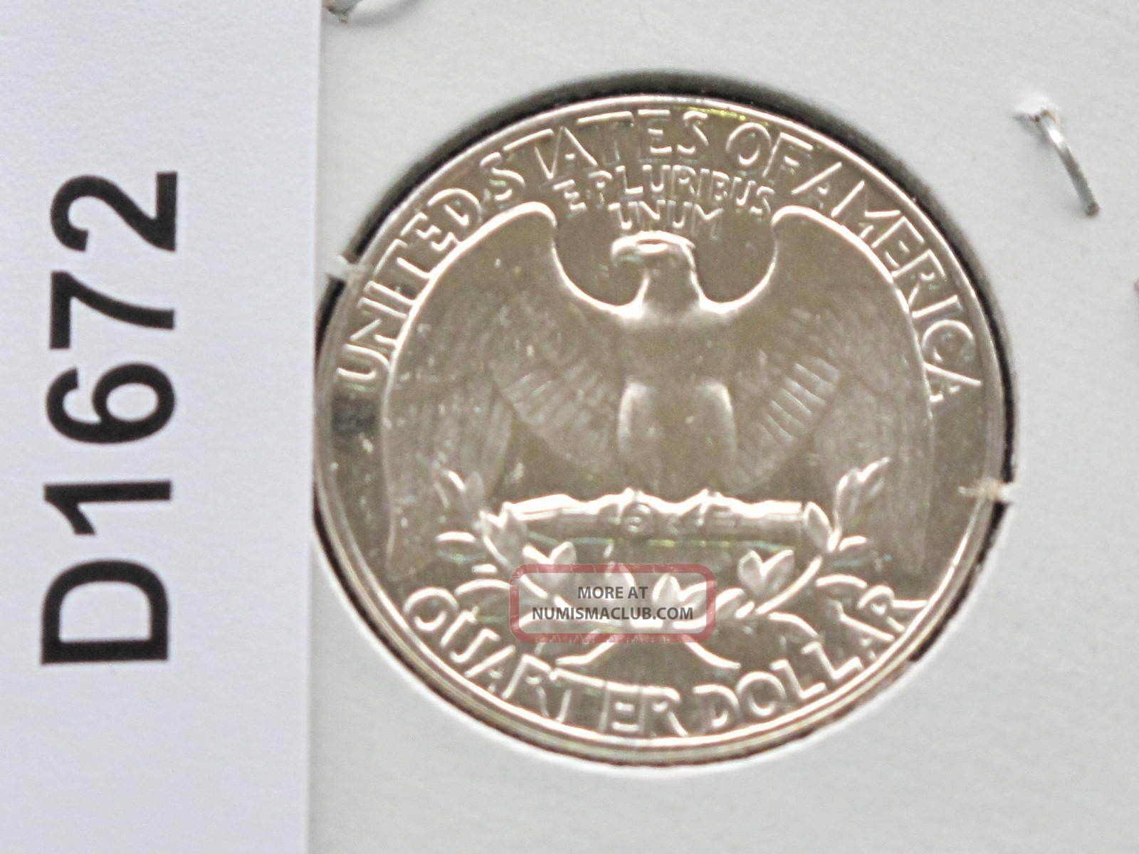 1961 P Washington Quarter 90 Silver Proof U. S. Coin D1672