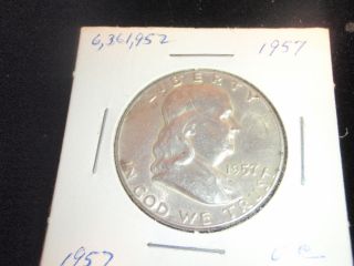 1957 Franklin 50 Cent Half Dollar Coin Been In Holder 50 Yrs+ Bell Pictures photo