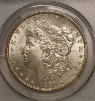 1887 Morgan Silver Dollar Pcgs Ms64 photo
