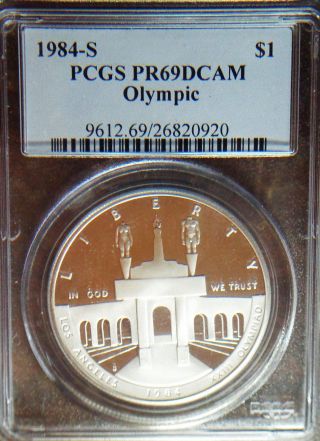1984 - S Los Angeles Olympic Pcgs Pr - 69 Dcam Silver Dollar Commemorative photo
