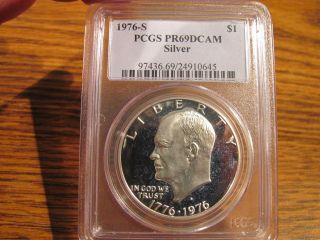 1976 - S (silver) Eisenhower $1 Pcgs Pr69 Dcam List=$55 photo