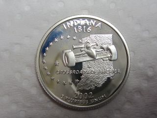 2002 S Indiana State Quarter - Gem Proof Deep Cameo - 90% Silver photo