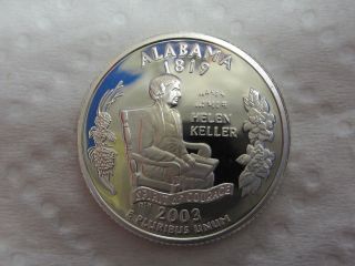 2003 S Alabama State Quarter - Gem Proof Deep Cameo - 90% Silver photo