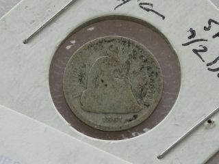 1861 - P Liberty Seated Silver Half Dime U.  S.  Coin C3452l photo