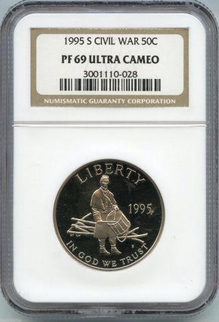 1995 - S Ngc Pf 69 Ultra Cameo Civil War Half Dollar Proof Coin - C50c Km628 photo