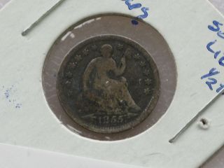 1855 - P Liberty Seated Silver Half Dime With Arrows U.  S.  Coin C3453l photo