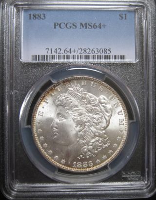 1883 Morgan Silver Dollar Pcgs Ms64+ photo