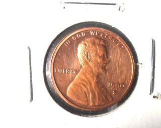 1990s Proof Lincoln Penny,  Has Fine Scratches On Obverse photo