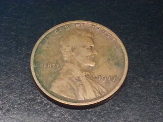 1917 - S Wheat Penny - One Cent photo