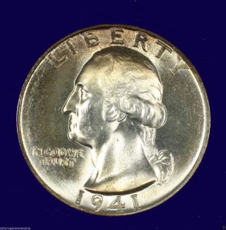 Washington Quarters Silver.  1941 P Choice Bu Ms Pq.  L2400 photo