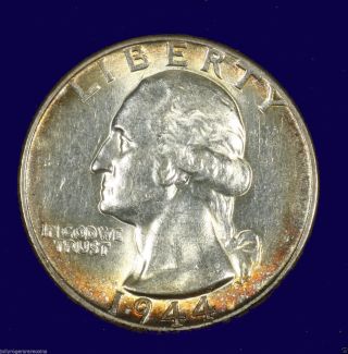 Washington Quarters Silver.  1944 P Bu Ms Pq.  L2400 photo