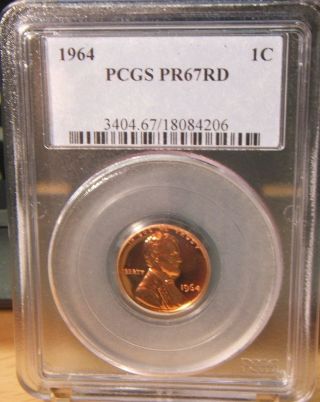 1964 Pcgs Pr67rd Proof Lincoln Cent Beauty photo