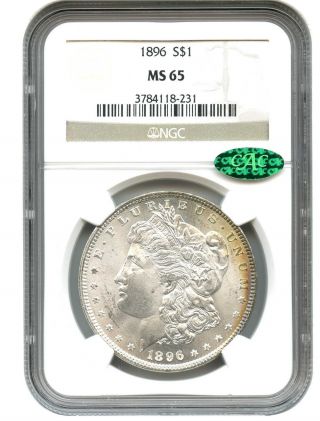 1896 $1 Ngc/cac Ms65 Morgan Silver Dollar photo