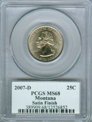 2007 - D Montana Quarter Pcgs Ms68 Sms 2nd Finest Registry Flag photo
