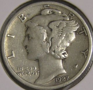 1927 Silver Mercury Dime,  Af 620 photo