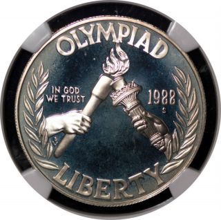 1988 - S $1 Silver Olympics Dollar Pf69uc Ngc Certified photo