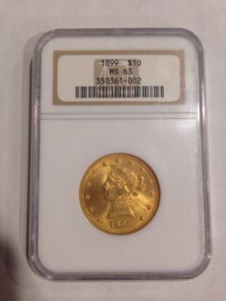 1899 $10 Liberty Gold Coin Ms63 photo