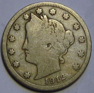 1912 Liberty Nickel,  Very Good photo