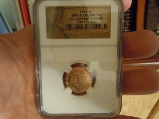 Ngc 2009 Lincoln 1c One Cent Birth & Childhood B.  U First Day Of Issue photo