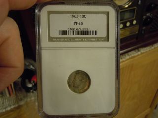 1962 Roosevelt Dime Silver Proof Pf65 Ngc Graded photo