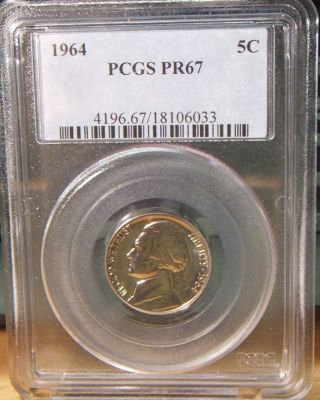1964 Pcgs Pr67 Proof Jefferson Nickel photo