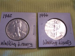 Walking Liberty Half Dollars 1942 & 1946 photo