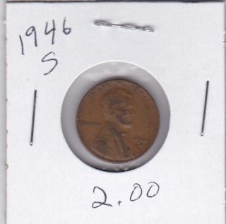 1946 - S Lincoln Wheat Cent - Very Good photo