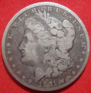 1891 - P Morgan Silver Dollar - Fine (details) photo