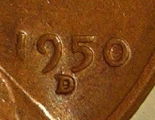 1950 D/d Lincoln Wheat Penny,  (rpm Oo2) Error Coin,  Aj 255 photo