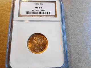 1895 $5 Liberty Gold Ngc - Ms64 On Ebay photo
