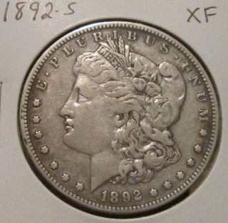 1892 - S Morgan Silver Dollar Xf Rare Key Date Us Silver Coin photo