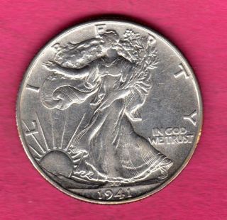1941 - D Silver Walking Liberty Half Dollar - Extremely Fine photo