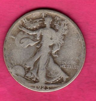 1923 - S Silver Walking Liberty Half Dollar - Very Good photo