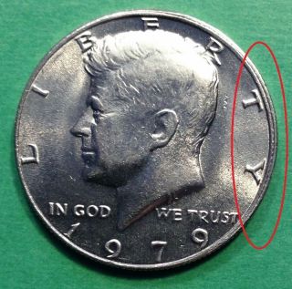 Error Off Center 1979 P Kennedy Half Dollar photo