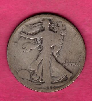 1918 - S Silver Walking Liberty Half Dollar photo