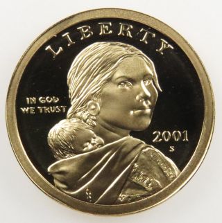 2001 S Cameo Proof Native American Sacagawea Dollar (b03) photo