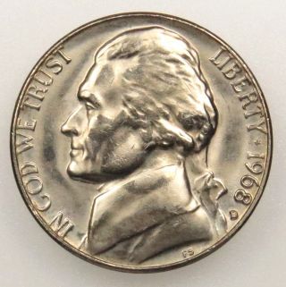 1968 D Uncirculated Jefferson Nickel (b05) photo