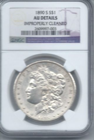 1890 - S Morgan Silver Dollar. . .  Ngc Au Details photo