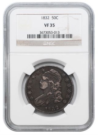1832 Capped Bust Half Dollar 50c,  Large Letters - Ngc Vf35 photo