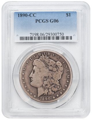 1890 - Cc Morgan Silver Dollar $1 - Pcgs G06 photo