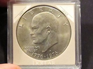 1976 D Bicentennial Eisenhower Dollar In A Snap Tight Holder photo
