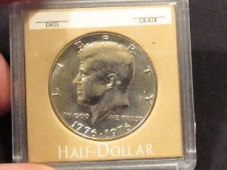 1976 Bicentennial Kennedy Half Dollar In A Snaptight Holder photo