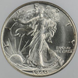 1940 S Walking Liberty Half Dollar Ms65 Ngc Old Holder photo